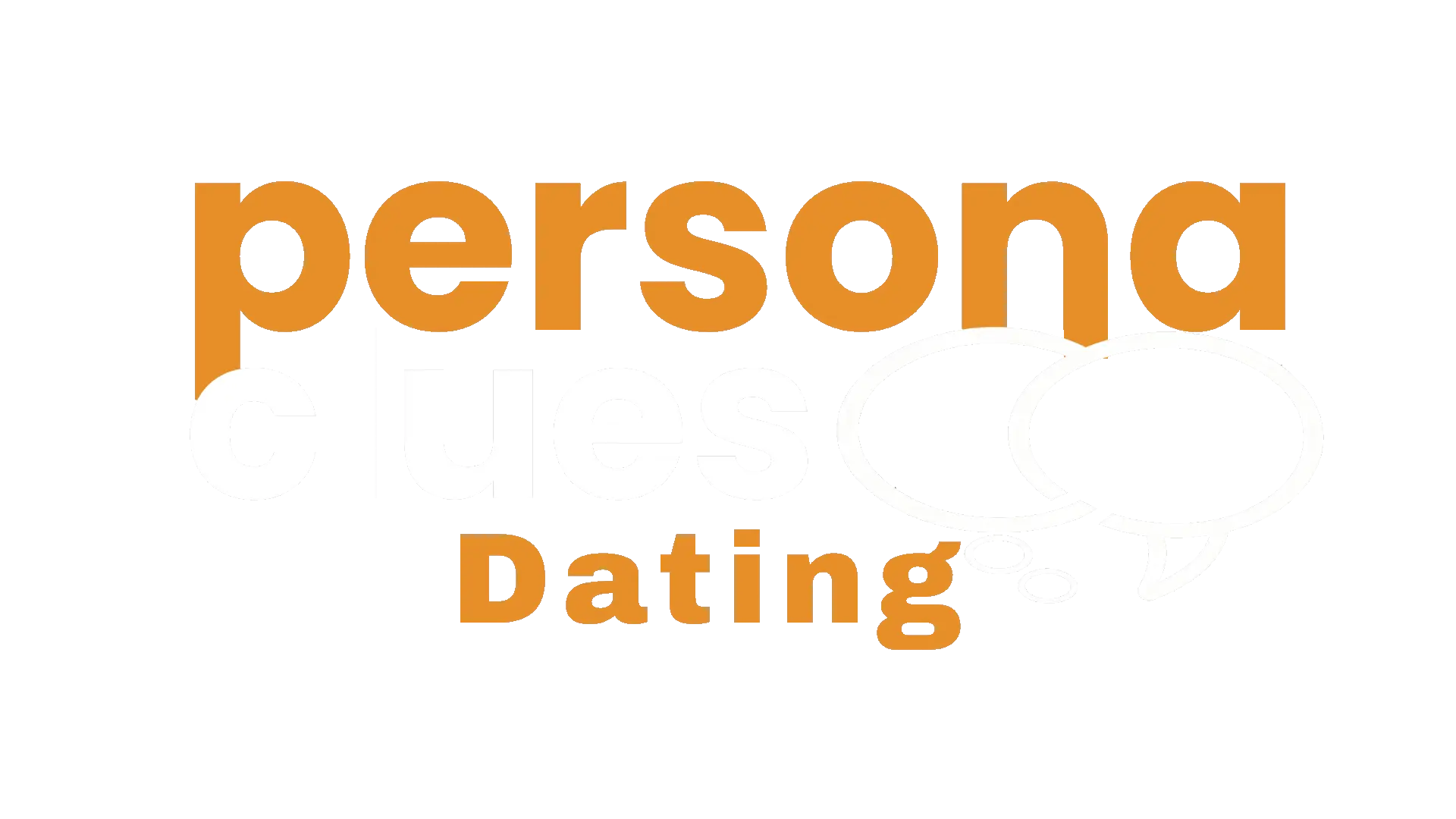 Persona Clues dating logo orange white transp