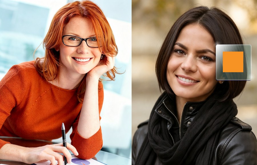 Orange Female Pair — Visual / Straightforward